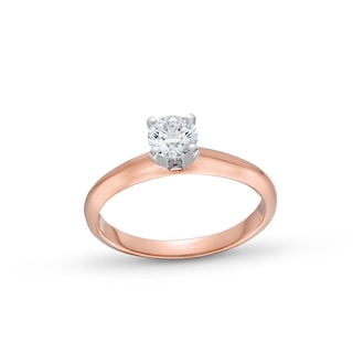 0.50 CT. Certified Diamond Solitaire Engagement Ring in 14K Rose Gold (J/I2)