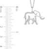 Thumbnail Image 2 of Disney Treasures The Lion King 0.085 CT. T.W. Diamond Outline Elephant Pendant in Sterling Silver - 19”