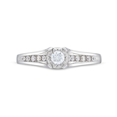 0.25 CT. T.W. Diamond Miracle Frame Split Shank Engagement Ring in 10K White Gold