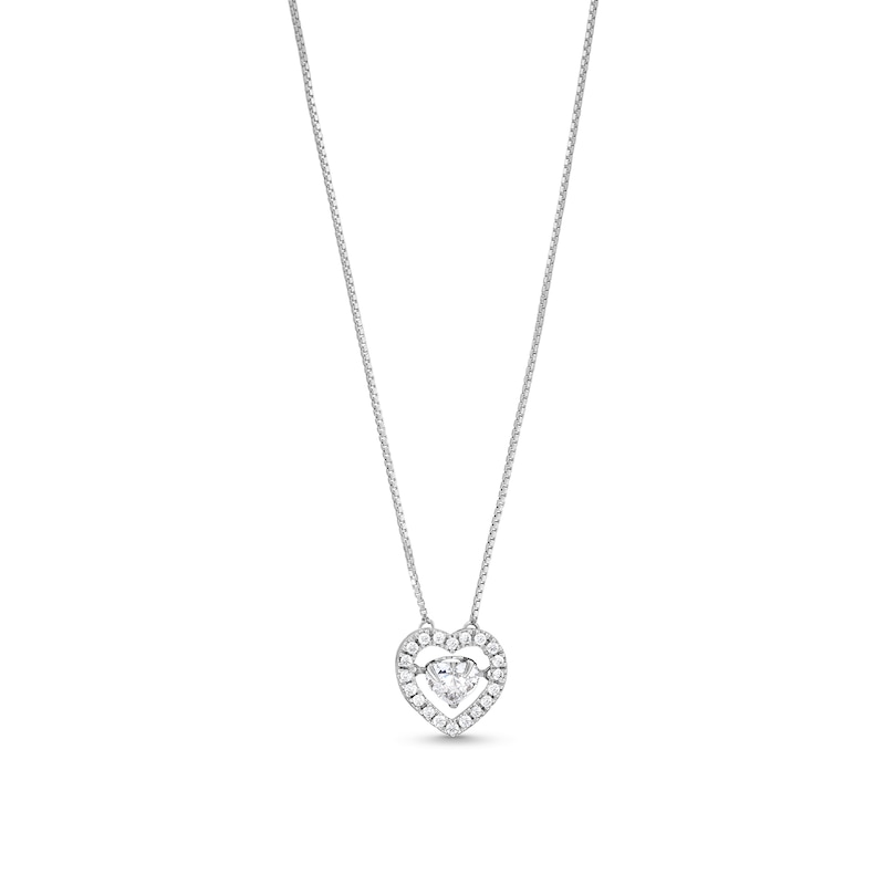 Unstoppable Love™ 0.60 CT. T.W. Certified Lab-Created Diamond Heart Necklace in 14K White Gold (F/SI2)|Peoples Jewellers