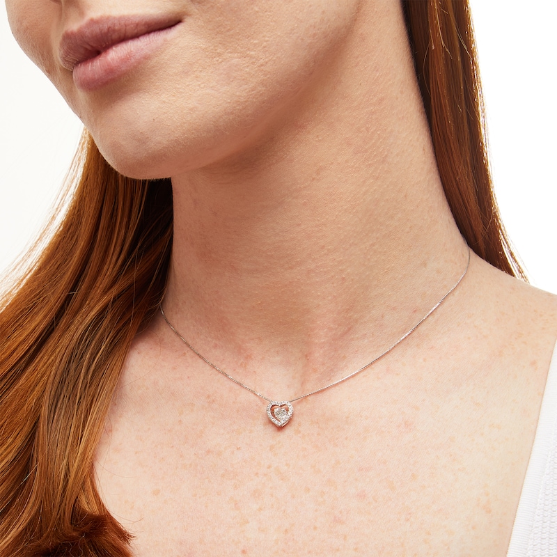 Unstoppable Love™ 0.60 CT. T.W. Certified Lab-Created Diamond Heart Necklace in 14K White Gold (F/SI2)|Peoples Jewellers
