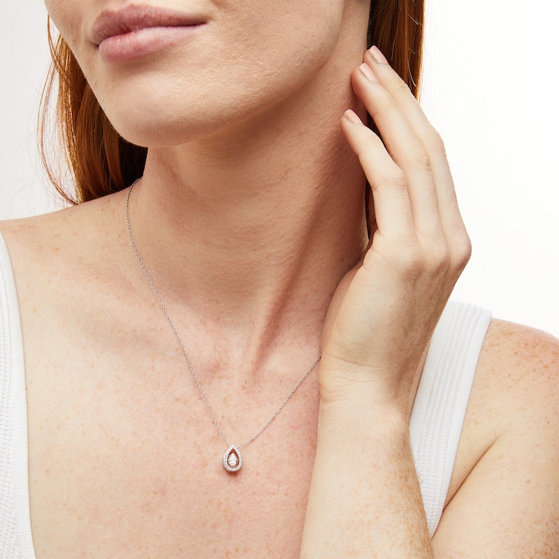 Unstoppable Love™ 0.60 CT. T.W. Certified Lab-Created Diamond Teardrop Necklace in 14K White Gold (F/SI2)