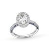 Thumbnail Image 0 of TRUE Lab-Created Diamonds by Vera Wang Love 1.95 CT. T.W. Engagement Ring with Blue Sapphires in 14K White Gold (F/VS2)