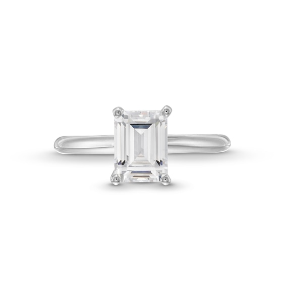 1.50 CT. Emerald-Cut Certified Lab-Created Diamond Solitaire Engagement Ring in 14K White Gold (F/VS2)