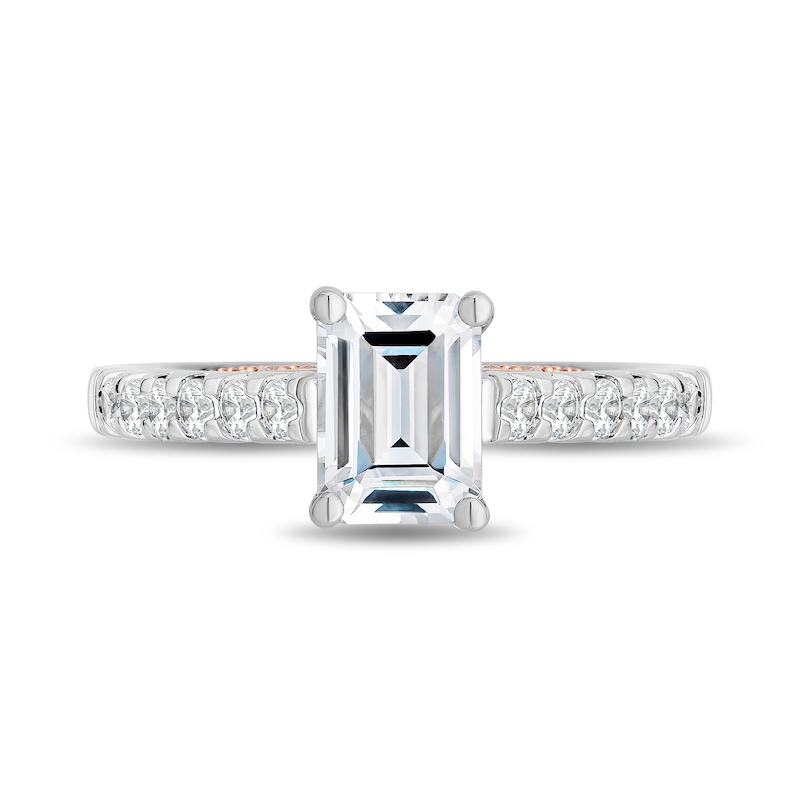 Enchanted Star Aurora 2.00 CT. T.W. Emerald-Cut Certified Lab-Created Diamond Engagement Ring in 14K Two-Tone Gold|Peoples Jewellers