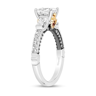 Enchanted Star Villains Evil Queen 2.20 CT. T.W. Cushion Certified Lab-Created Diamond Engagement Ring in Two-Tone Gold