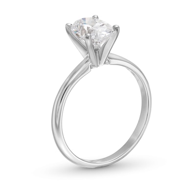 1.50 CT. Oval Certified Lab-Created Diamond Solitaire Engagement Ring in 14K White Gold (F/VS2)