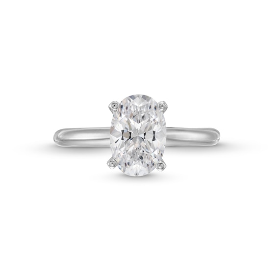 1.50 CT. Oval Certified Lab-Created Diamond Solitaire Engagement Ring in 14K White Gold (F/VS2)