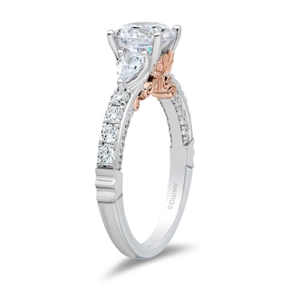 Enchanted Star Ariel 2.40 CT. T.W. Pear and Round Certified Lab-Created Diamond Engagement Ring in 14K White Gold