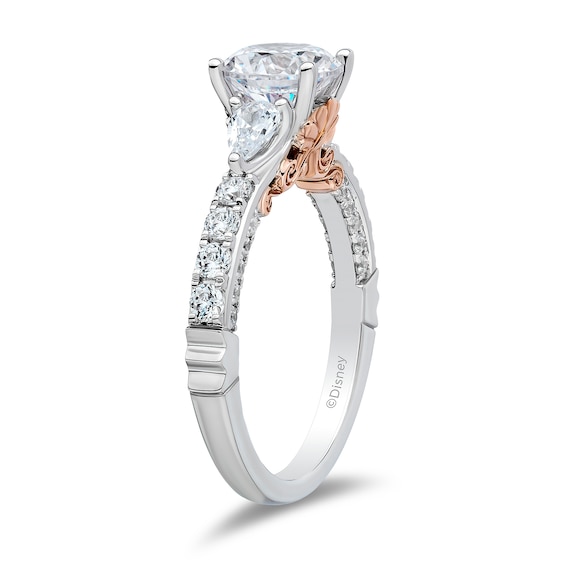 Enchanted Star Ariel 2.40 CT. T.W. Pear and Round Certified Lab-Created Diamond Engagement Ring in 14K White Gold