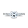 Thumbnail Image 4 of Enchanted Star Ariel 2.40 CT. T.W. Pear and Round Certified Lab-Created Diamond Engagement Ring in 14K White Gold