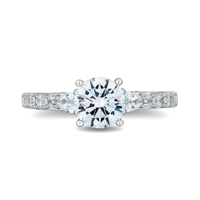 Enchanted Star Ariel 2.40 CT. T.W. Pear and Round Certified Lab-Created Diamond Engagement Ring in 14K White Gold