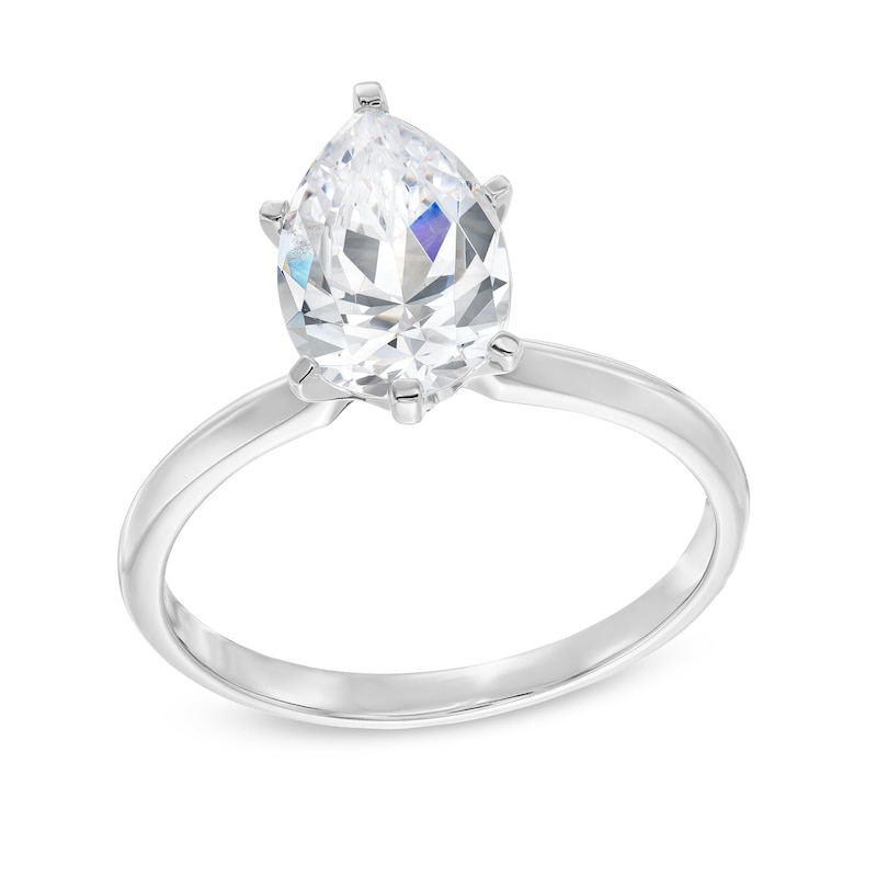 1.50 CT. Pear-Shaped Certified Lab-Created Diamond Solitaire Engagement Ring in 14K White Gold (F/VS2)|Peoples Jewellers
