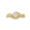 Thumbnail Image 3 of 0.75 CT. T.W. Diamond Swirl Bypass Shank Bridal Set in 10K Gold