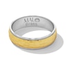 Thumbnail Image 1 of Men's 6.0mm Hammered Wedding Band in 14K Two-Tone Gold - Size 10