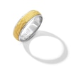 Thumbnail Image 3 of Men's 6.0mm Hammered Wedding Band in 14K Two-Tone Gold - Size 10