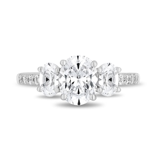 Enchanted Star Cinderella 2.75 CT. T.W. Oval Certified Lab-Created Diamond Engagement Ring in 14K White Gold (F/VS2)