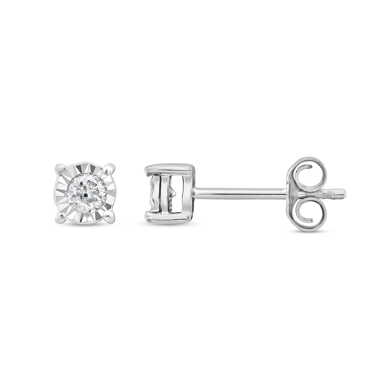 0.38 CT. T.W. Diamond Miracle Frame Solitaire Stud Earrings in 10K White Gold (J/I3)