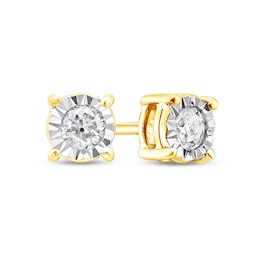 0.38 CT. T.W. Diamond Miracle Frame Solitaire Stud Earrings in 10K Gold (J/I3)