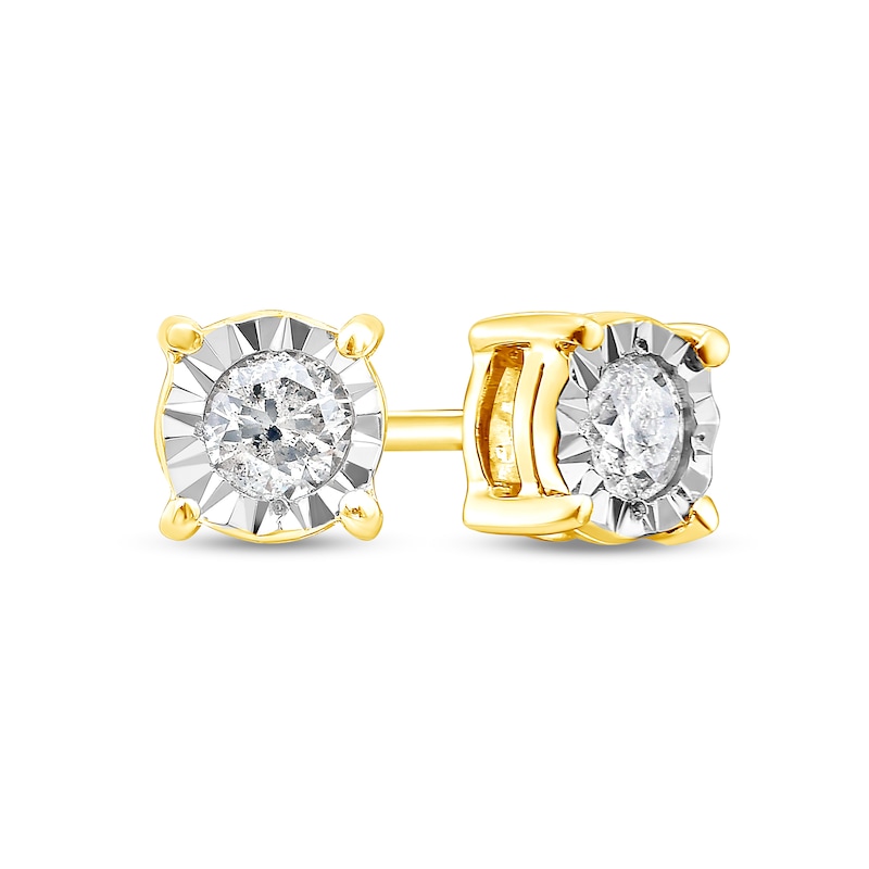 Main Image 1 of 0.38 CT. T.W. Diamond Miracle Frame Solitaire Stud Earrings in 10K Gold (J/I3)