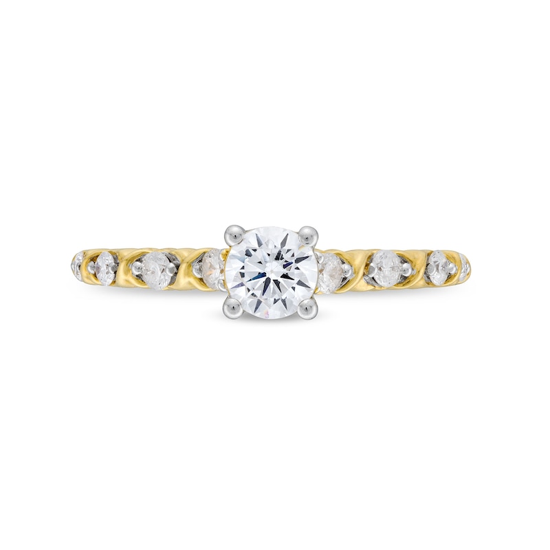 0.75 CT. T.W. Diamond "XO" Alternating Shank Engagement Ring in 10K Gold