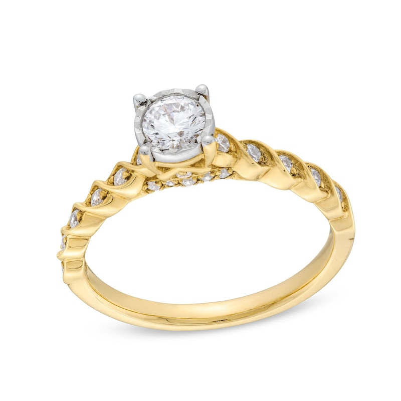 0.50 CT. T.W. Diamond Cascading Shank Engagement Ring in 14K Gold|Peoples Jewellers