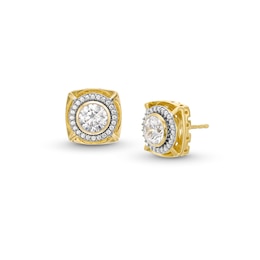 1.70 CT. T.W. Certified Lab-Created Diamond Cushion-Shaped Stud Earrings in 10K Gold (F/SI2)