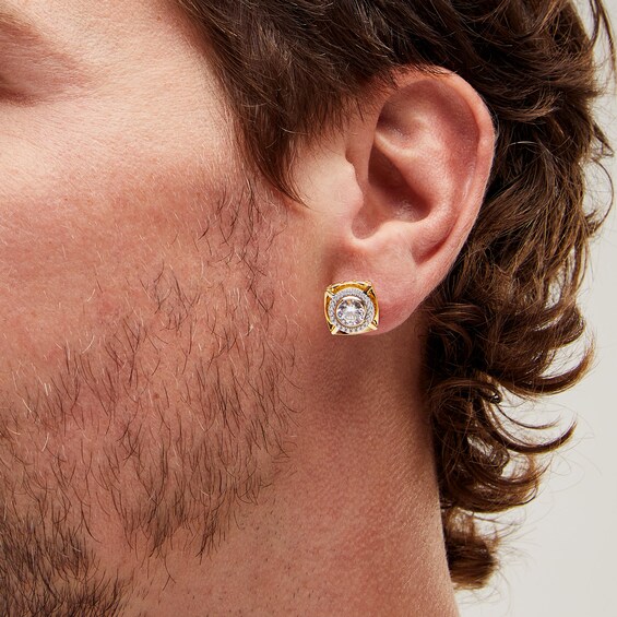 1.70 CT. T.W. Certified Lab-Created Diamond Cushion-Shaped Stud Earrings in 10K Gold (F/SI2)