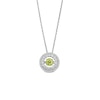 Thumbnail Image 0 of Unstoppable Love™ 4.5mm Peridot and White Lab-Created Sapphire Double Open Frame Pendant in Sterling Silver