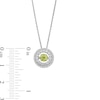 Thumbnail Image 2 of Unstoppable Love™ 4.5mm Peridot and White Lab-Created Sapphire Double Open Frame Pendant in Sterling Silver