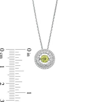 Unstoppable Love™ 4.5mm Peridot and White Lab-Created Sapphire Double Open Frame Pendant in Sterling Silver