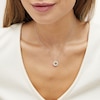 Unstoppable Love™ 4.5mm Citrine and White Lab-Created Sapphire Double Open Frame Pendant in Sterling Silver