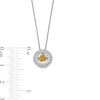 Unstoppable Love™ 4.5mm Citrine and White Lab-Created Sapphire Double Open Frame Pendant in Sterling Silver