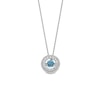 Thumbnail Image 0 of Unstoppable Love™ 4.5mm Swiss Blue Topaz and White Lab-Created Sapphire Double Open Frame Pendant in Sterling Silver