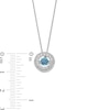 Thumbnail Image 2 of Unstoppable Love™ 4.5mm Swiss Blue Topaz and White Lab-Created Sapphire Double Open Frame Pendant in Sterling Silver