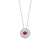 Thumbnail Image 0 of Unstoppable Love™ 4.5mm Garnet and White Lab-Created Sapphire Double Open Frame Pendant in Sterling Silver