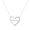 0.085 CT. T.W. Diamond "mom" Heart Necklace in Sterling Silver - 17"