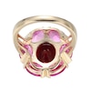 Oval Lab-Created Ruby and Pink Lab-Created Sapphire Flower Ring in 10K Gold - Size 7