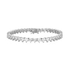 4.0mm Heart-Shaped White Lab-Created Sapphire Tennis Bracelet in Sterling Silver - 7.25"