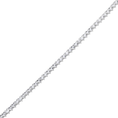 4.0mm Heart-Shaped White Lab-Created Sapphire Tennis Bracelet in Sterling Silver - 7.25"