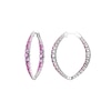 Pink and White Lab-Created Sapphire Graduated Ombré Inside-Out Huggie Hoop Earrings in Sterling Silver