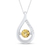 Thumbnail Image 0 of Unstoppable Love™ 4.5mm Citrine and White Lab-Created Sapphire Teardrop Pendant in Sterling Silver