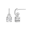 Thumbnail Image 0 of 8.0mm White Lab-Created Sapphire Doorknocker Drop Earrings in Sterling Silver