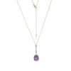 Oval Amethyst and Marquise-Cut Tanzanite with Diamond Accent Drop Pendant in 10K Gold