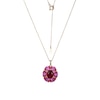 Thumbnail Image 0 of Oval Lab-Created Ruby and Pink Lab-Created Sapphire Flower Pendant in 10K Gold