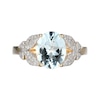 Oval Aquamarine and 0.20 CT. T.W. Diamond Butterfly-Sides Ring in 14K Gold - Size 7