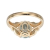 Oval Aquamarine and 0.20 CT. T.W. Diamond Butterfly-Sides Ring in 14K Gold - Size 7