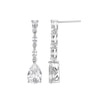 Marquise and Pear-Shaped White Lab-Created Sapphire Linear Drop Earrings in Sterling Silver