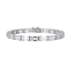 Emerald-Cut and Round White Lab-Created Sapphire Alternating Bracelet in Sterling Silver - 7.25"