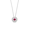 Thumbnail Image 0 of Unstoppable Love™ 4.5mm Lab-Created Ruby and White Lab-Created Sapphire Double Open Frame Pendant in Sterling Silver